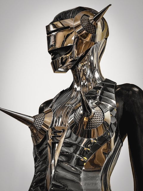 Biomech Woven Silver Corset, Bodysuit, Robot, Cyber, Out of Space