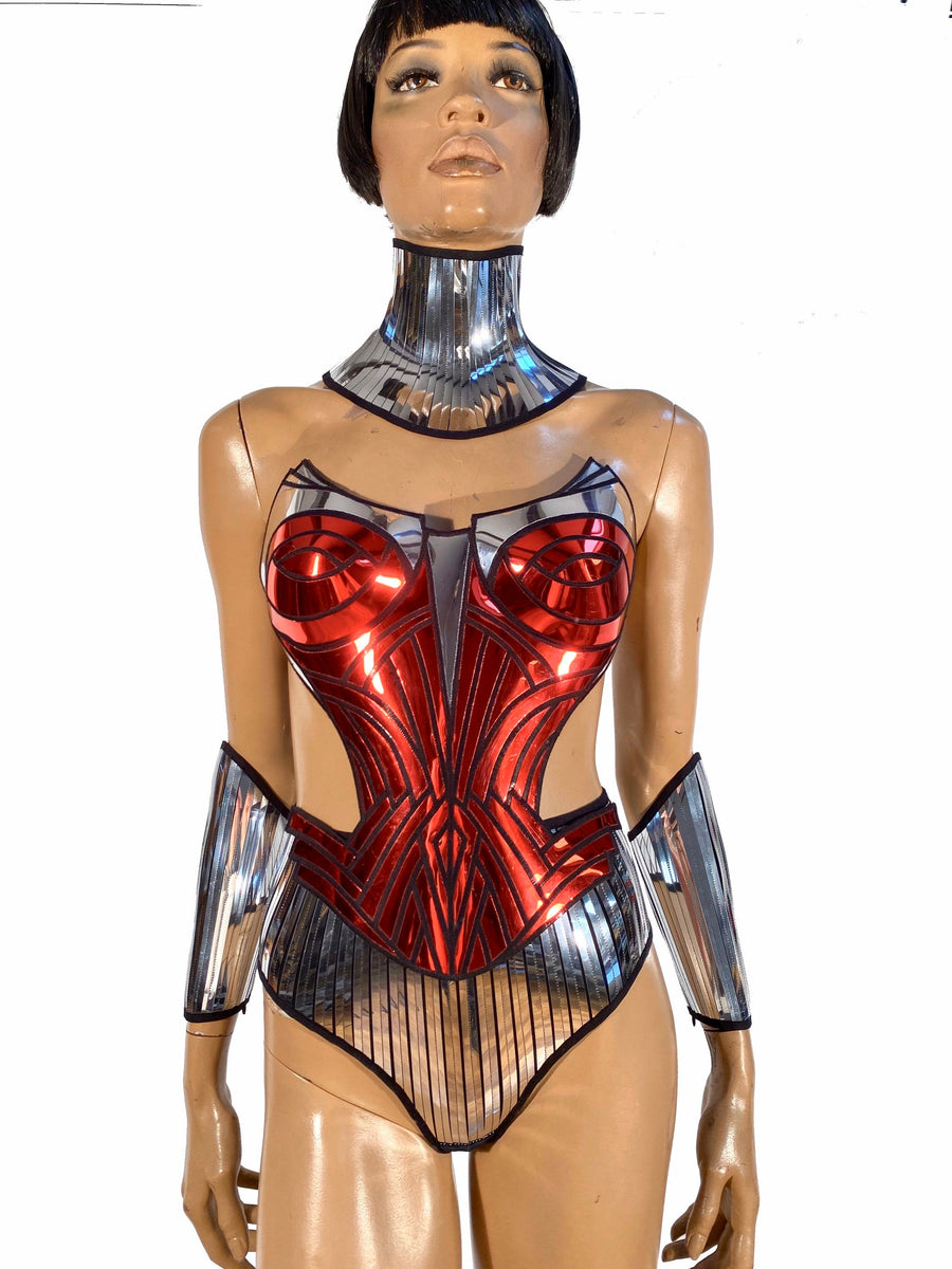 Egyptian bustier ,futuristic wonder woman, ancient top, sci fi cosume, –  divamp
