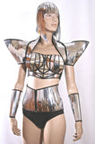 apocalyptic bolero sci fi robot futuristic stole steampunk shrug cybergoth wrap armor fetish by divamp couture