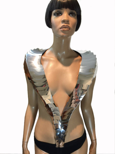 futuristic armadillo stole , sci fi, bolero cyber shawl , shoulder armour