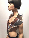 futuristic armadillo stole , sci fi, bolero cyber shawl , shoulder armour