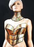 Art deco inspired bustier corset top, futuristic costume