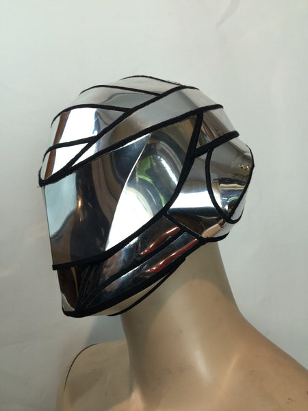 cyborg motorcycle helmet futuristic inspired cyborg mask helmet headpiece robot armour robo cop sci fi futuristic steampunk cyber headdress cybergoth divamp couture