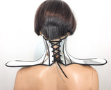 Scorpio shoulder piece, futuristic gothic choker in chrome , steampunk armour, cybergoth, atomic punk collar