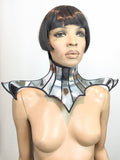 Scorpion neck corset armour posture necklace gothic choker in chrome slave collar victorian edwardian bdsm fetish steampunk cyber goth