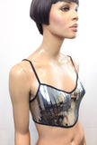 metallic bustier korset top, sci fi kostuum top, lady gaga beha, rave bustier, cyberpunk, cybergoth steampunk, fusion
