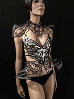 Organic collar from divamp couture , neck piece, fetish gothic cosplay armor scifi clothing futuristic cybergoth