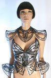 Organic bustle from divamp couture , medusa hip piece, fetish gothic cosplay armor scifi clothing futuristic cybergoth