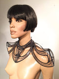 Divamp Couture organic collar, neck piece, lightweight and elegant embroidered clear pvc