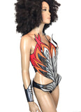 flame corset bustier top, rock gothic goth