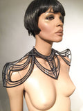 Divamp Couture organic collar, neck piece, lightweight and elegant embroidered clear pvc