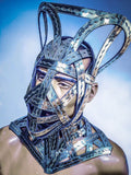 meccano gold cage mask helmet modern warrior helmet scifi warrior headpiece bondage sci fi futuristic steampunk cyber headdress superhero