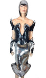 Divamp knight corset, robot costume futuristic cosplay corset, sci fi costume, burning man, steampunk, futuristic clothing