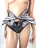 Futuristic fembot bustle, alien tutu skirt, cyborg hip belt, futuristic armour , robot costume, stage costume, burning man