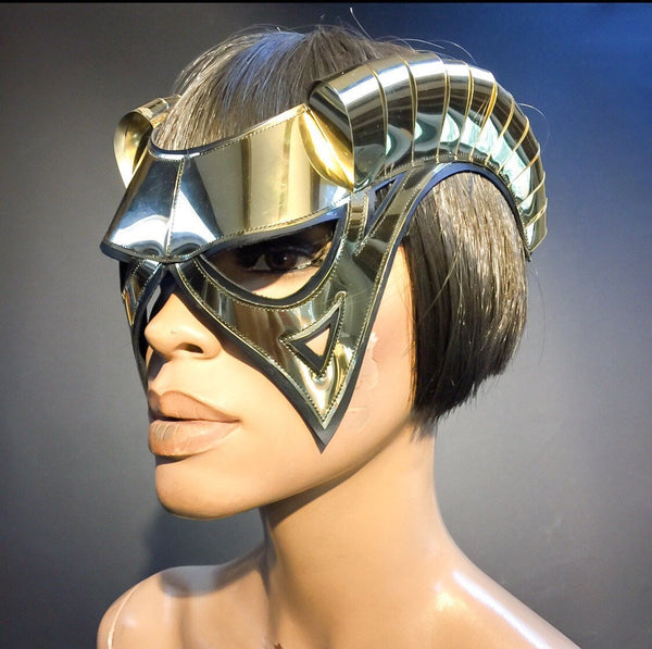 edc cyborg bril met hoorns medicijnen, sci fi, cyber brillen, masker, bril daft punk masker divamp couture