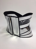 Futuristic Chrome clear cincher, waist belt waspie, underbust cincher, goth,robot costume cyber,cosplay,avantgarde, burlesque, futuristic, s