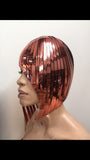 Asymmetric A line wig , metallic hairdress ,Jessica Rabbit hairpiece bobcut headpiece metal futuristic