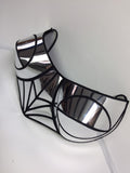 Chrome prototype Bustier, rave bh, cybergoth bh, lady gaga, robot kostuum, burlesque, pinup divamp couture ,Ready to ship out