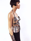Futuristic Chrome clear cincher, waist belt waspie, underbust cincher, goth,robot costume cyber,cosplay,avantgarde, burlesque, futuristic, s