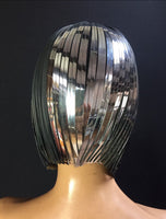 THE ORIGINAL Divamp Silver WIG ,Cleopatra metallic wig ,silver wig, hairdress egyptian wig, bob wig ,hairpiece headpiece metal futuristic