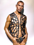 Celticflame Rubber Vest with Butterfly Motiv Futuristic Male Club Gear