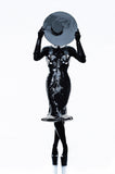 Asymmetric and Futuristic chrome Zorro big hat ,Big brim ,floppy hat ,fedora ,including see through mirror visor