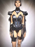 Detailed embossed corset, designed by Divamp Couture, steampunk robot prototype cosplay corset, sci fi costume, metal corset