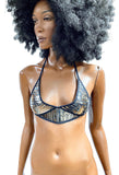 metallic bra bustier top, futuristic costume, lady gaga bra, rave, cyberpunk top, cybergoth steampunk, fusion