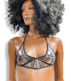 metallic bra bustier top, futuristic costume, lady gaga bra, rave, cyberpunk top, cybergoth steampunk, fusion