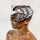 Ufo goggles headpiece ,robot , futuristic cyber eyewear , silver face mask, 16.5 inch width