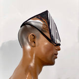 Ufo goggles headpiece ,robot , futuristic cyber eyewear , silver face mask, 16.5 inch width