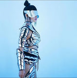 Pair of 2-piece cyborg cyber robot arms, futuristic Spartan armor vampire couture