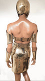 Divamp Couture Cleopatra Bustier, Egyptian goddess top, metallic corset