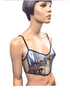 metallic bustier korset top, sci fi kostuum top, lady gaga beha, rave bustier, cyberpunk, cybergoth steampunk, fusion