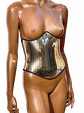 underbust korset top, futuristische taille cincher, wesp, waspie, cyber, cosplay, avantgarde, burlesque, futuristisch, sci fi, armor, chroom