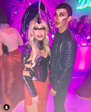 2 piece cyborg cyber robot, single arm, futuristic spartan armor divamp couture, cyberpunk