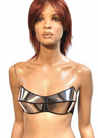 Bandeau top bra, strapless cybergoth top, futuristic costume , divamp couture