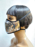 Futuristic chrome face mask, mouth mask,scifi muzzle, metallic mask