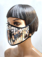 Futuristic chrome face mask, mouth mask,scifi muzzle, metallic mask