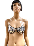 rave bra, cybergoth top, futuristic costume, metallic top, divamp couture