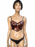 metallic bustier korset top, sci fi kostuum top, lady gaga beha, rave bustier, cyberpunk, cybergoth steampunk, fusion