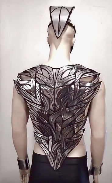 organisch verchroomde achterplaat liquide pantser voor heren