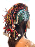 Computer love Mohawk helmet , droid headpiece ,cyberpunk ,divamp couture, designer clothing