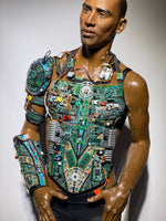 Computer love ,male Breast plate , futuristic cyberpunk