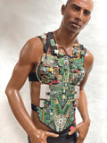 Computer love ,male Breast plate , futuristic cyberpunk