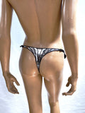 Wing chrome embroidered bottoms thong,silver string slip ,silver thong , dancer pants , cybergoth, futuristic clothing,gogo bottoms