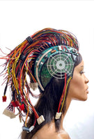 Computer love mohawk helmet wig cyberpunk headpiece from divamp couture futuristic