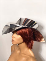 Space musketeer hat ,Big brim, futuristic fedora , incorporated visor