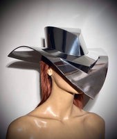 Space musketeer hat ,Big brim, futuristic fedora , incorporated visor