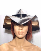 Space musketeer hat ,Big brim, futuristic fedora , incorporated visor